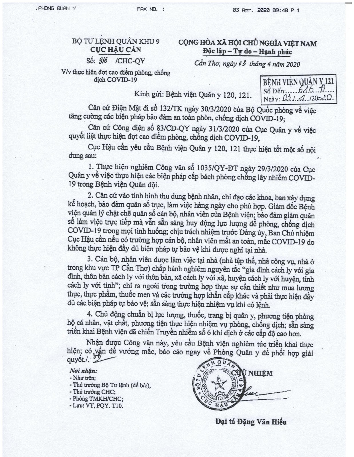 THÔNG BÁO SỐ 04/BV.